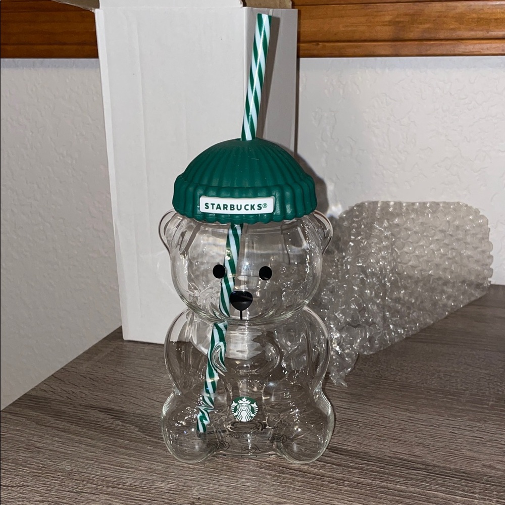 Starbucks Bearista Bear Tumbler with Straw NEW NEVER USED